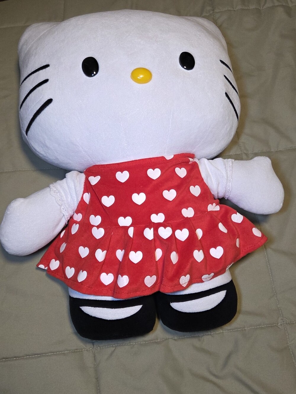 Hello Kitty Sanrio Large Weighted Plush Red Heart Dress Stuffed Animal
